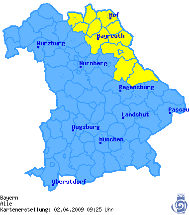 Deutscher Wetterdienst - Geobasisdaten; © BKG http://www.bkg.bund.de